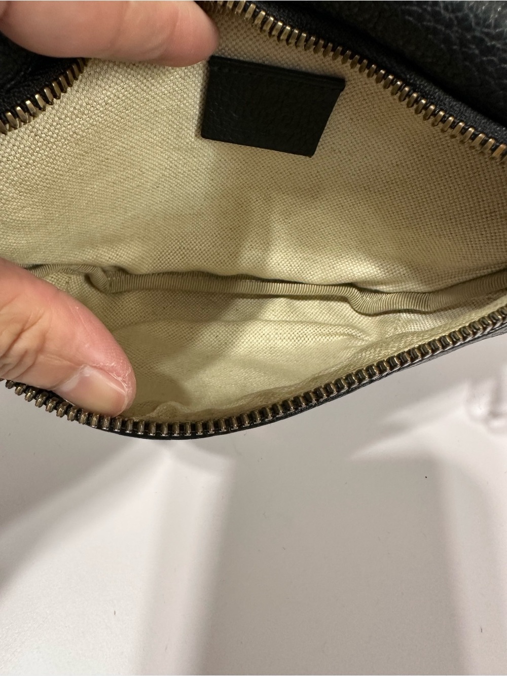 GUCCI ❤️🌟Black Leather Logo Web Belt Bag Small⭐️ - Picture 5 of 8